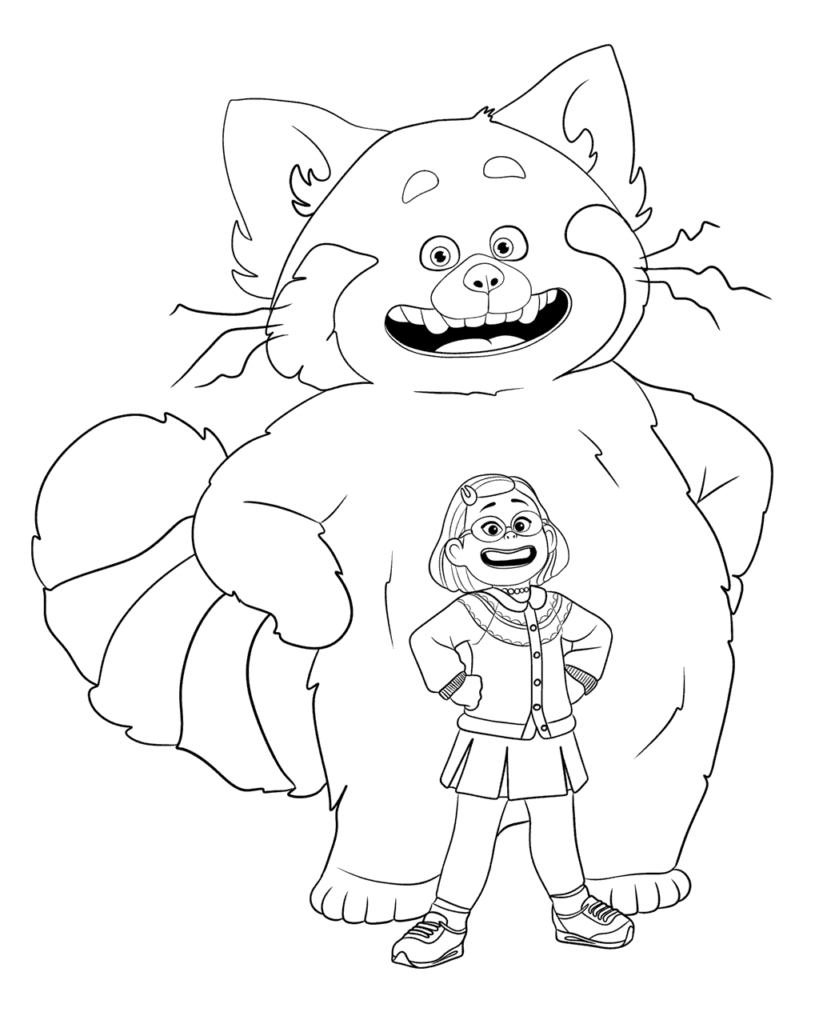 Meilin Lee And Red Panda Mei Coloring Page