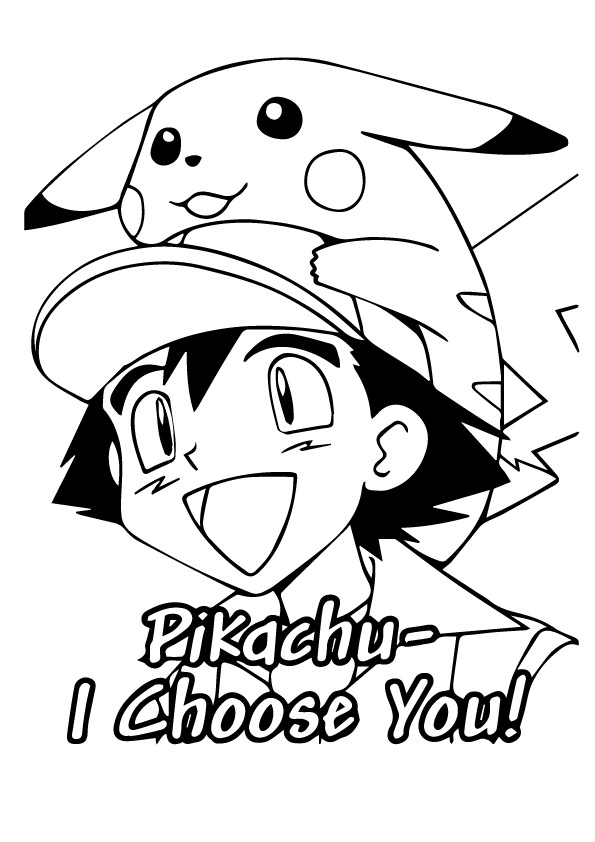 Pikachu I Choose You Coloring Page