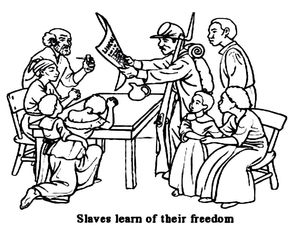 Slaves Freedom Juneteenth Coloring Page