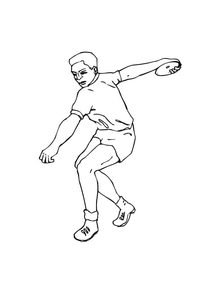 Track And Field Discus Coloring Page