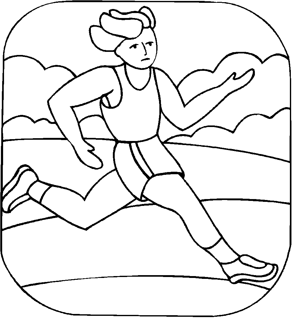 Track And Field Easy Coloring Page