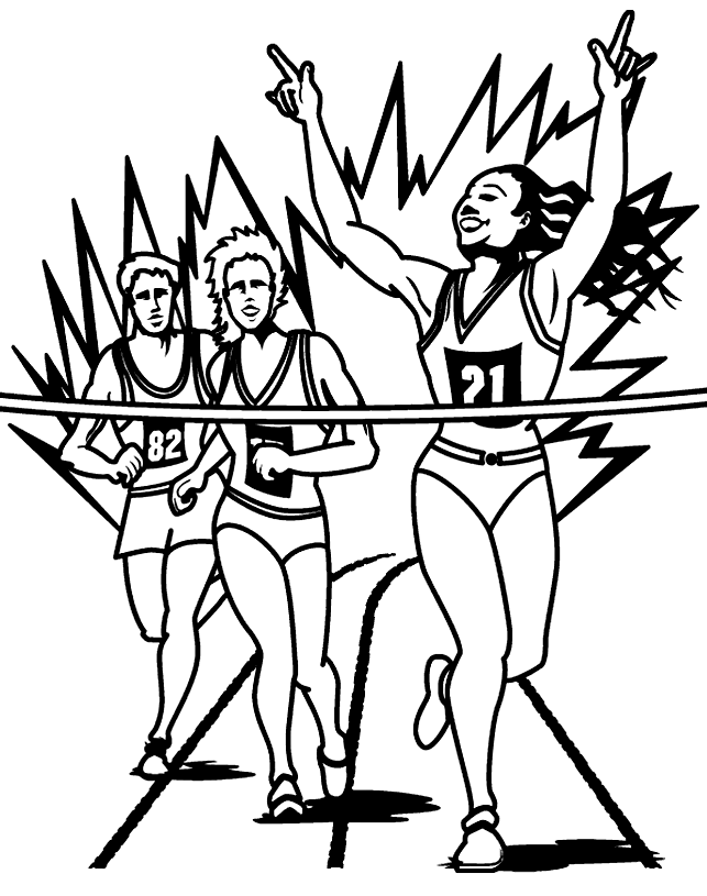 Track And Field Finish Line Coloring Page