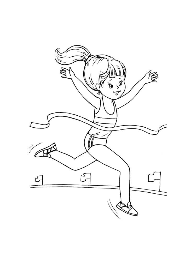 Track And Field Finish Line Ribbon Coloring Page