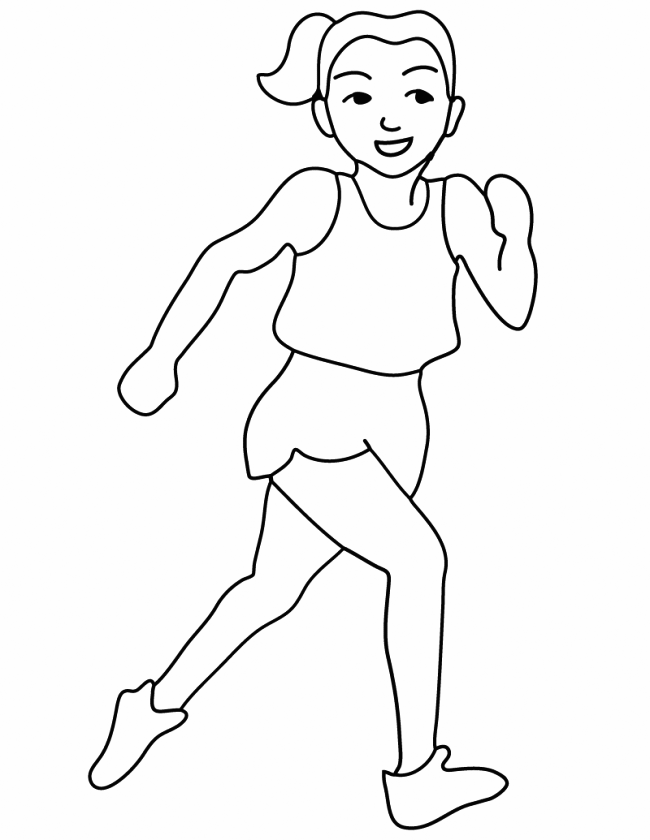 Track And Field Girl Runner Coloring Page
