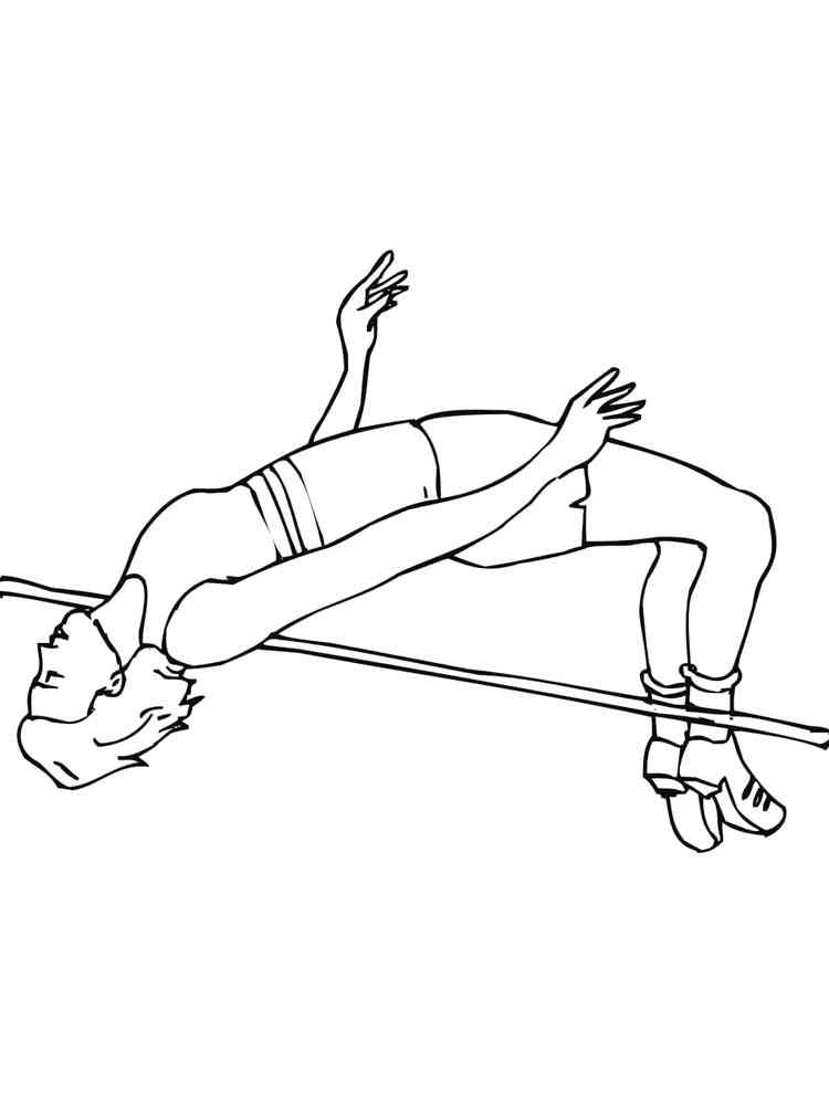 Track And Field High Jump Coloring Pages