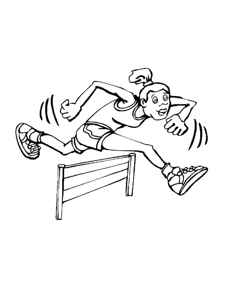 Track And Field Hurdle Coloring Page