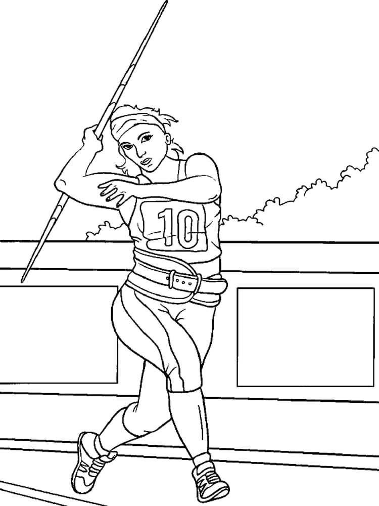 Track And Field Javelin Coloring Page