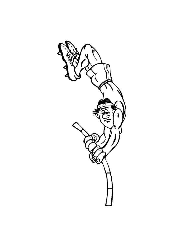 Track And Field Pole Vaulter Coloring Page
