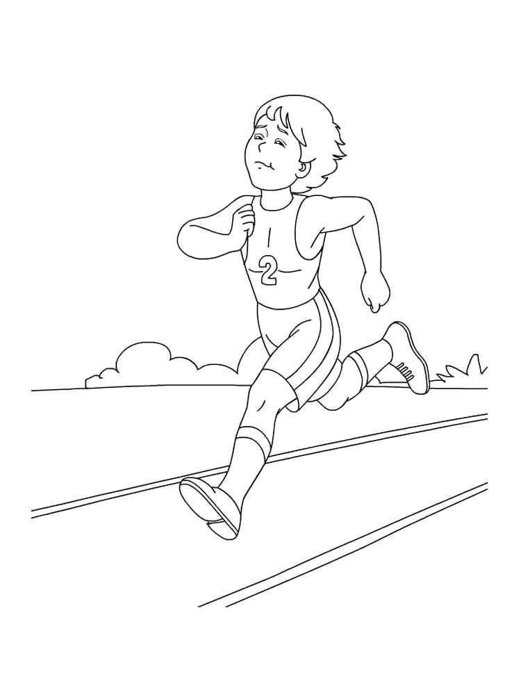 Track And Field Runner Coloring Page