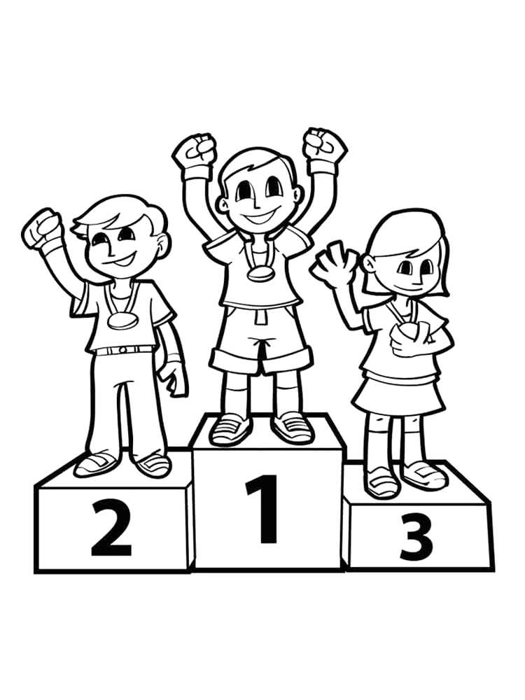 Track And Field Winners Coloring Page