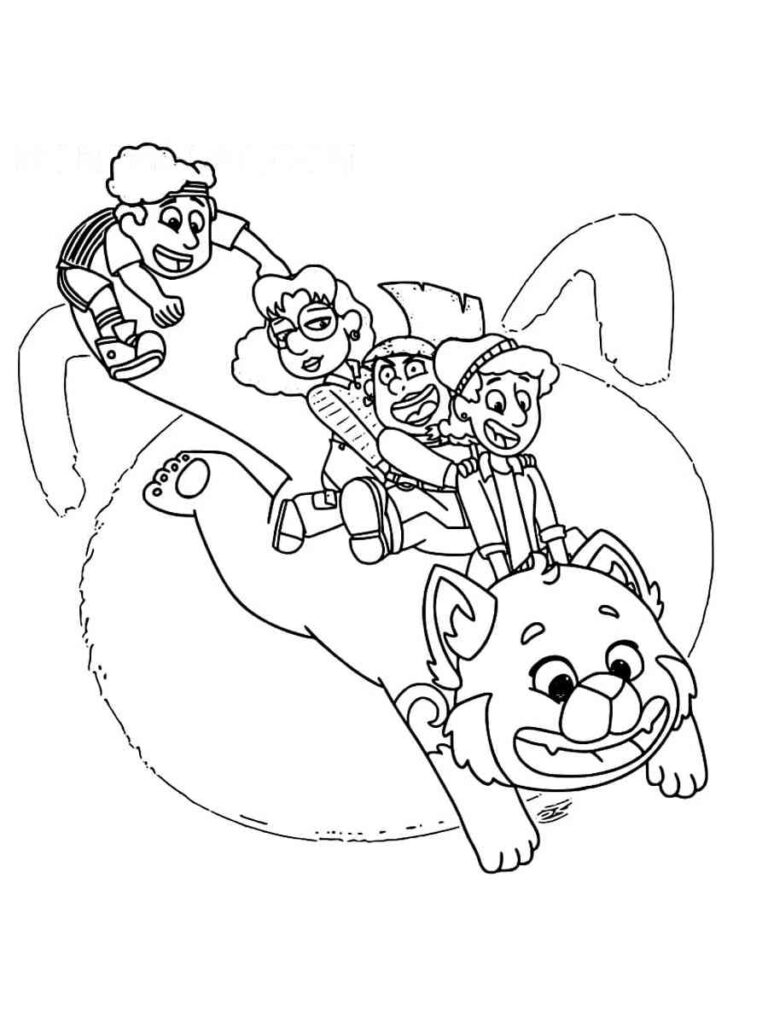 Turning Red Action Coloring Page
