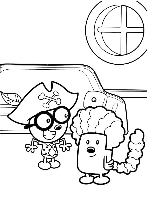 Wow Wow Wubbzy Dress Up Coloring Page