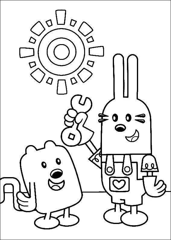 Wow Wow Wubbzy Fixing Coloring Page