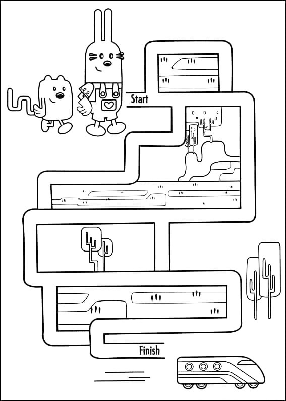 Wow Wow Wubbzy Maze Coloring Page