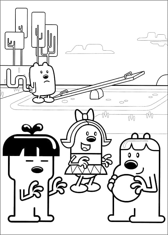 Wow Wow Wubbzy Playing Coloring Page