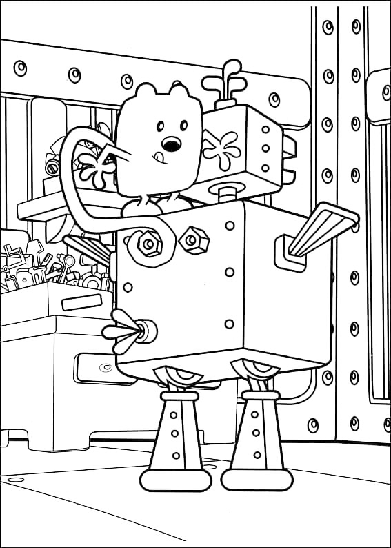 Wow Wow Wubbzy Robot Machine Coloring Page