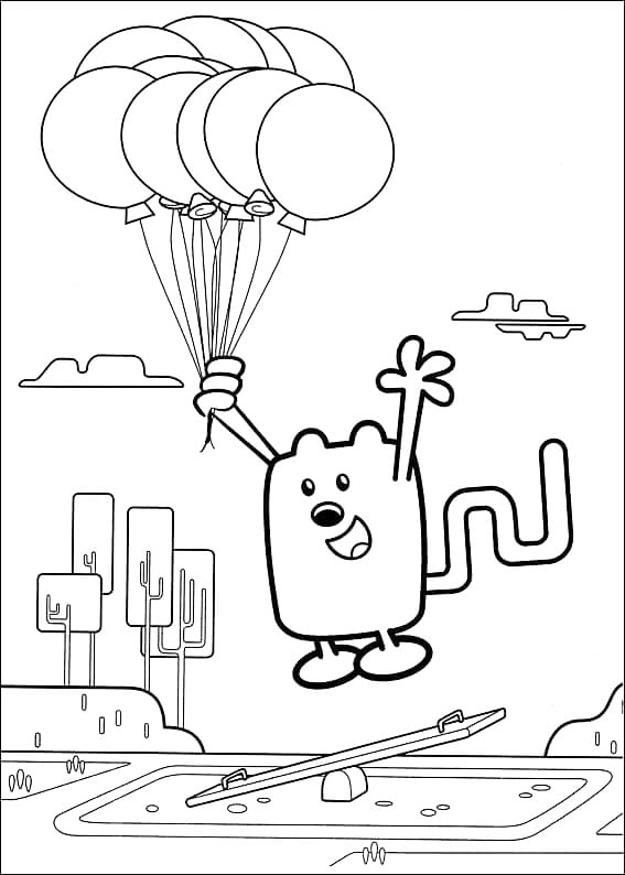 Wubbzy Floating Coloring Page
