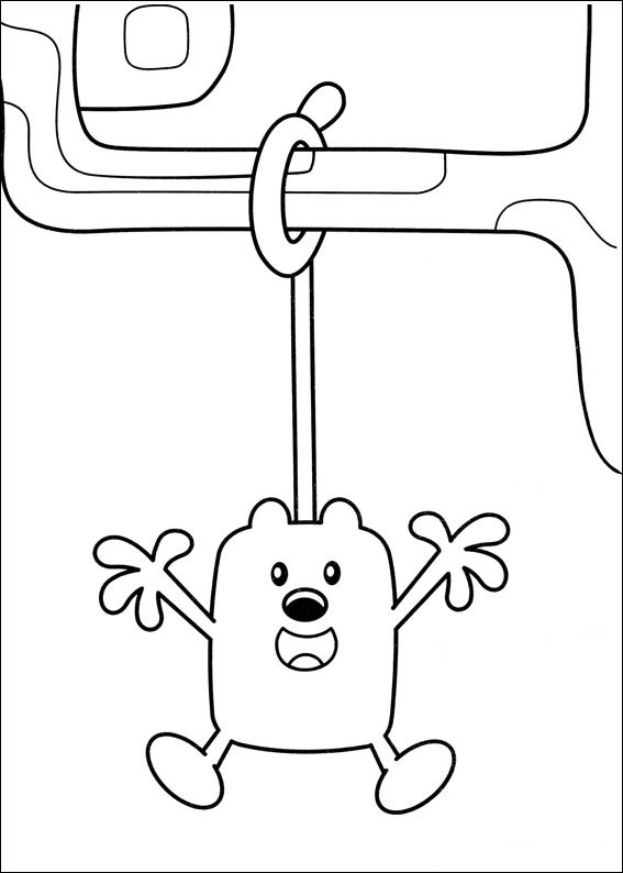 Wubbzy Hanging By Tail Coloring Page