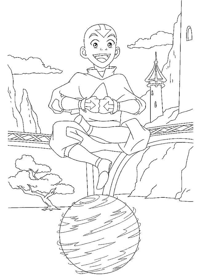 Aang Airbender Coloring Page