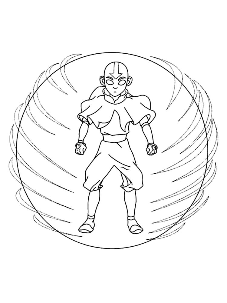 Aang Avatar State Coloring Page