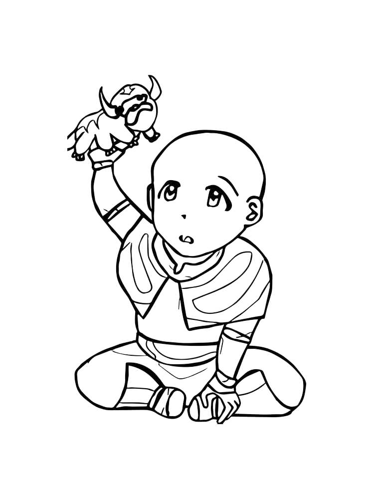 Baby Aang Coloring Page
