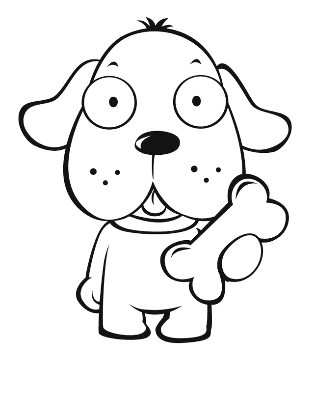 Cute Cartoon Rottweiler Coloring Sheet