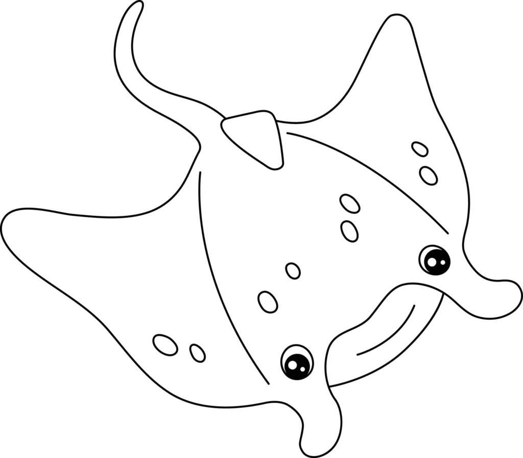 Cute Manta Ray Coloring Page