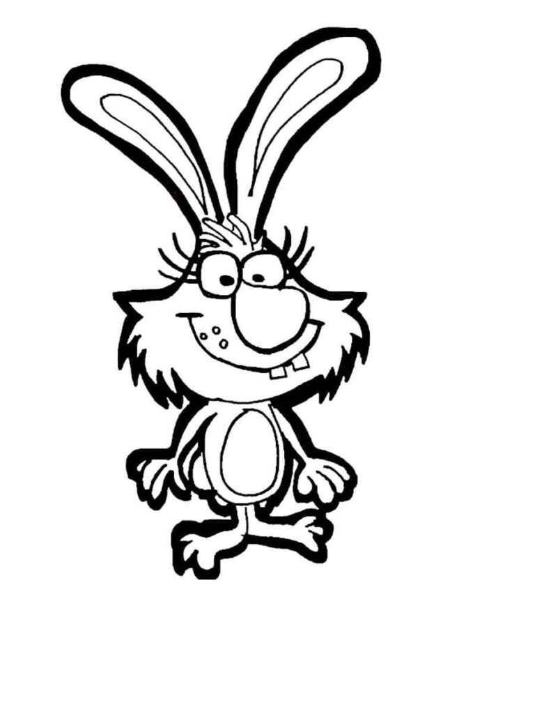 Daisy The Bunny Nature Cat Coloring Page