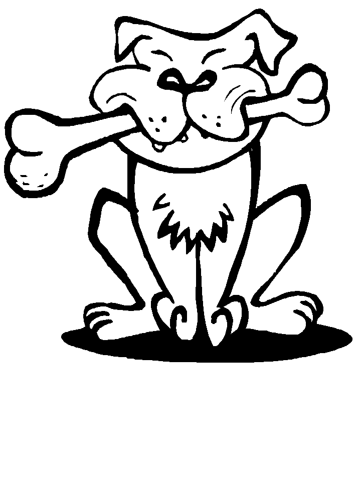 Dog With A Bone Coloring Page