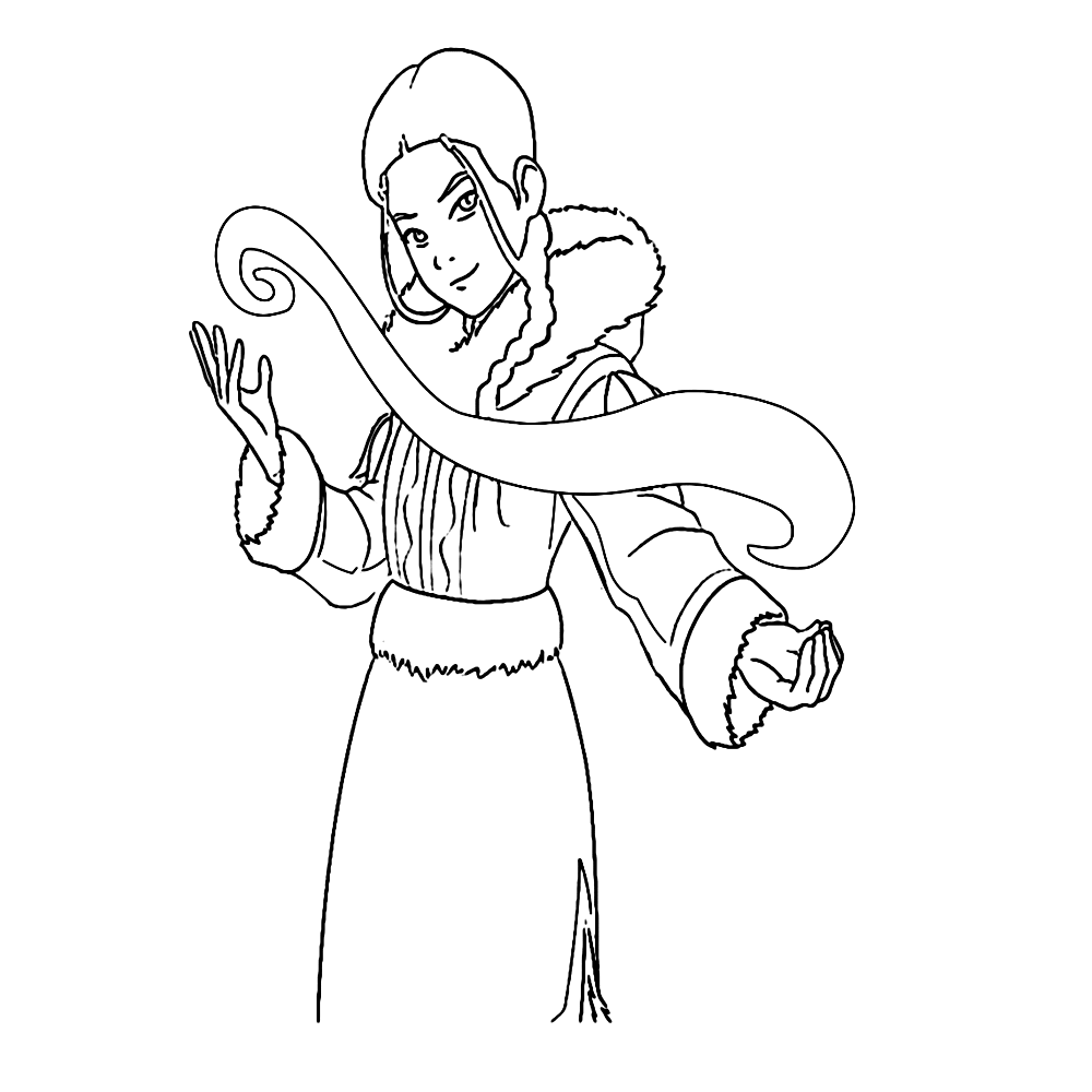 Katara Last Air Bender Coloring Page