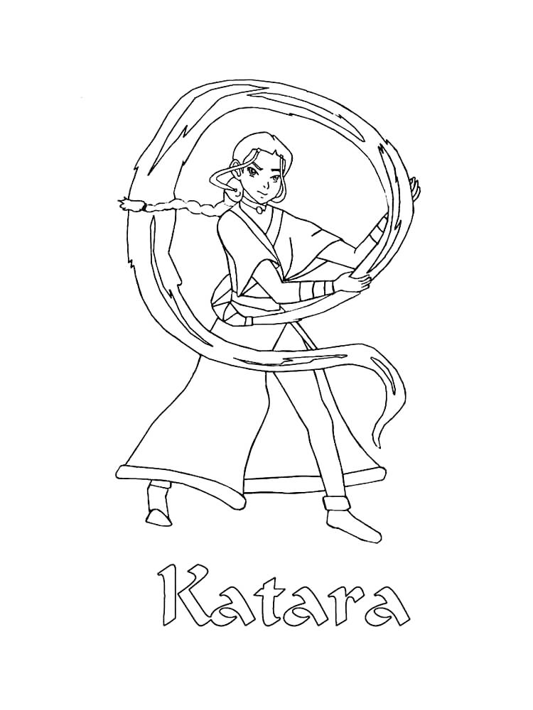 Katara Water Bending Coloring Page