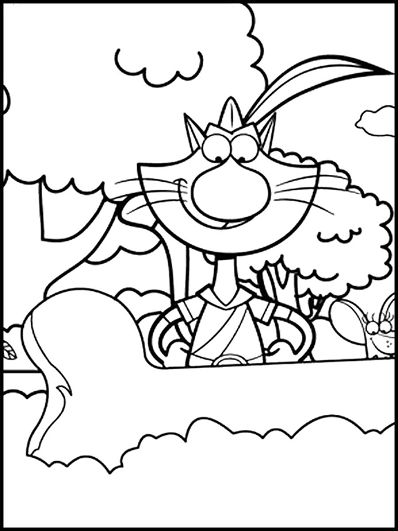 Nature Cat Coloring Page