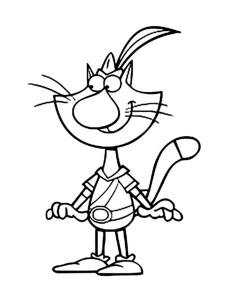Nature Cat Printable Coloring Page