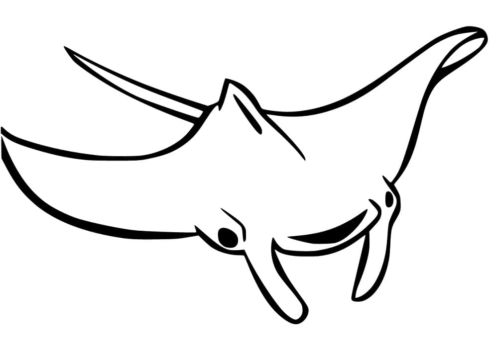 Smiling Manta Ray Coloring Page