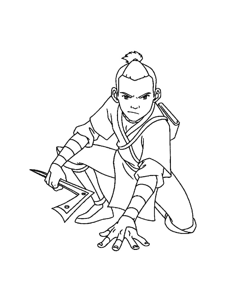 Sokka Last Air Bender Coloring Page