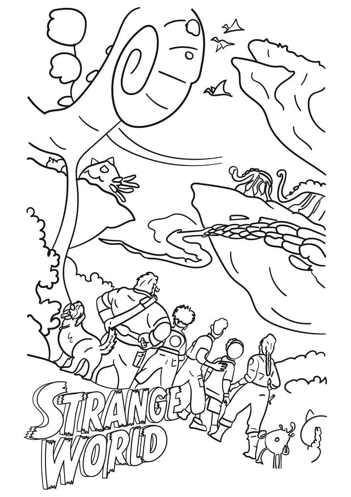 Strange World Coloring Page