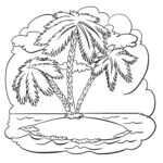 Three Palm Trees Coloring Page