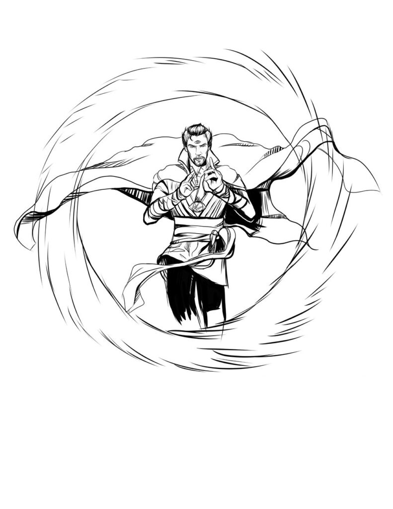 3 Eyed Doctor Strange Coloring Page