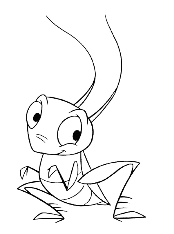 Adorable Cricket Insect Coloring Page