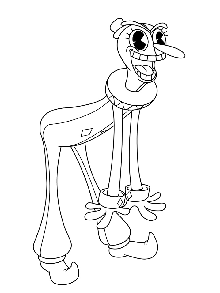 Beppe The Clown Cuphead Coloring Page
