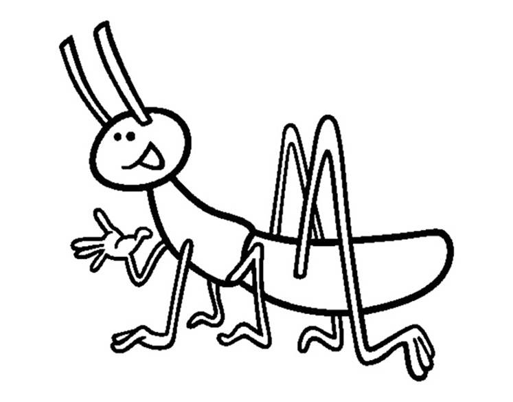 Cartoon Cricket Coloring Page