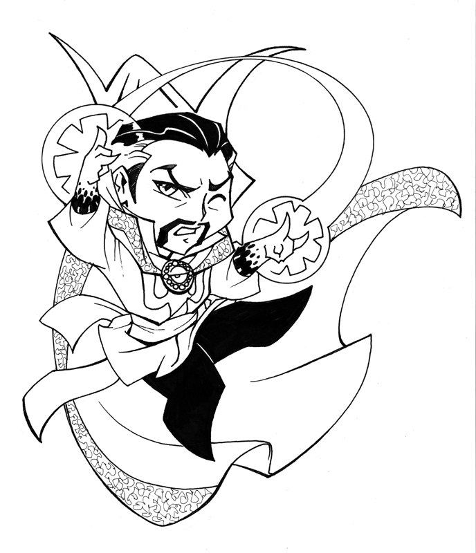 Cartoon Doctor Strange Coloring Page