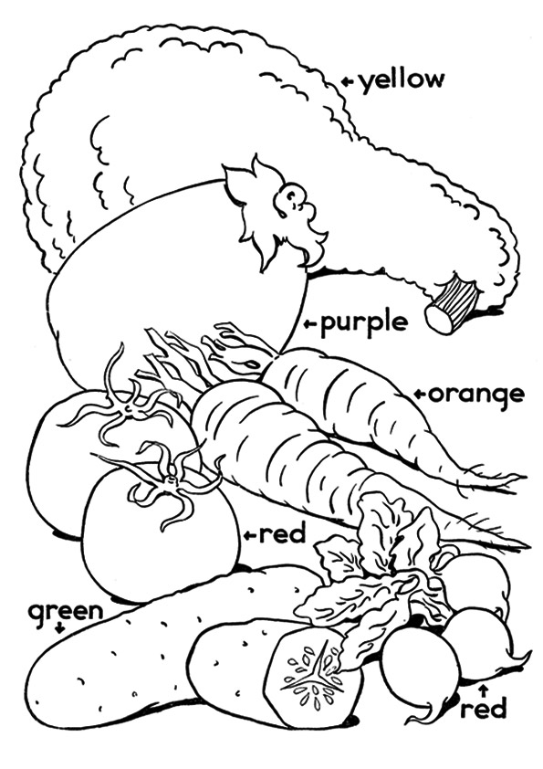 Color By Vegetable Coloring Page