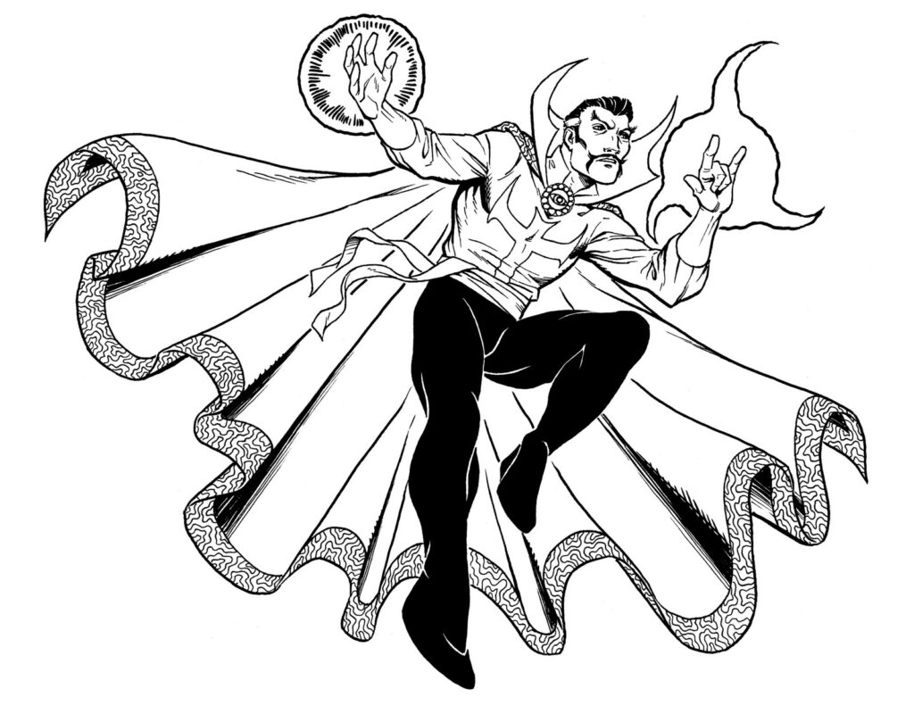 Comic Doctor Strange Coloring Page