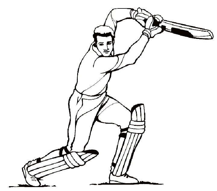 Cricket Batting Coloring Page