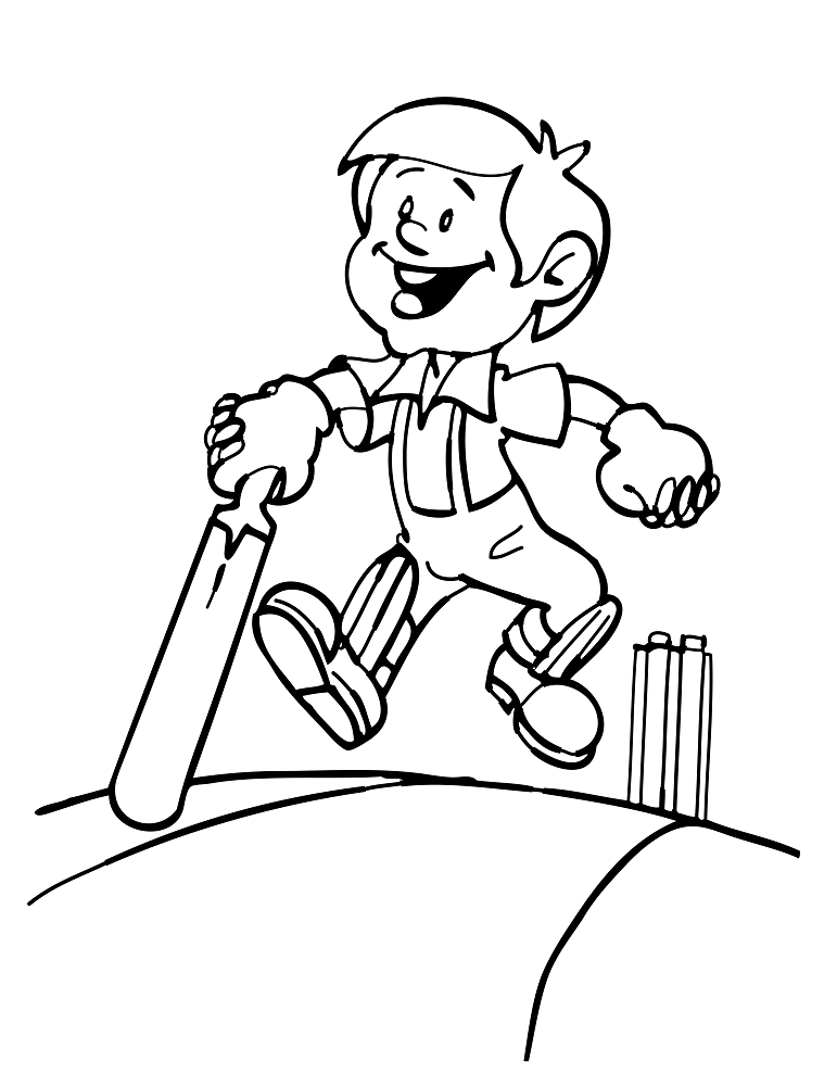 Cricket Game Coloring Page