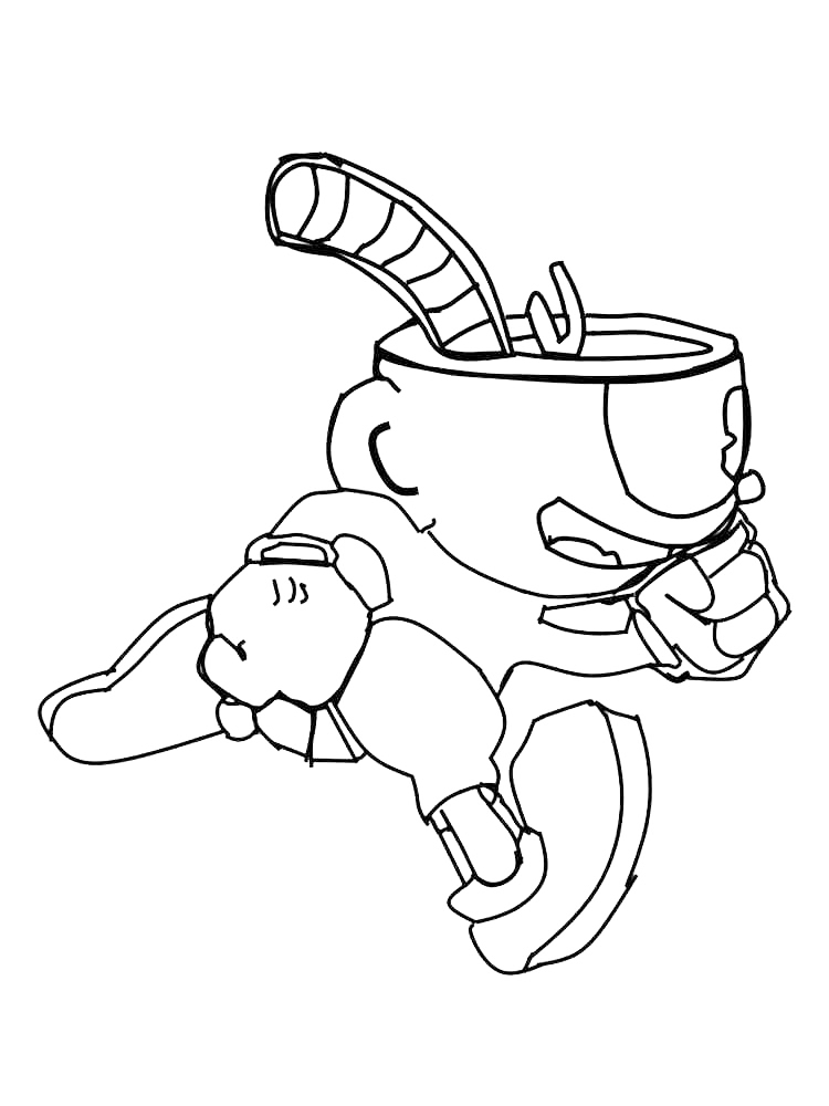 Cuphead Coloring Page