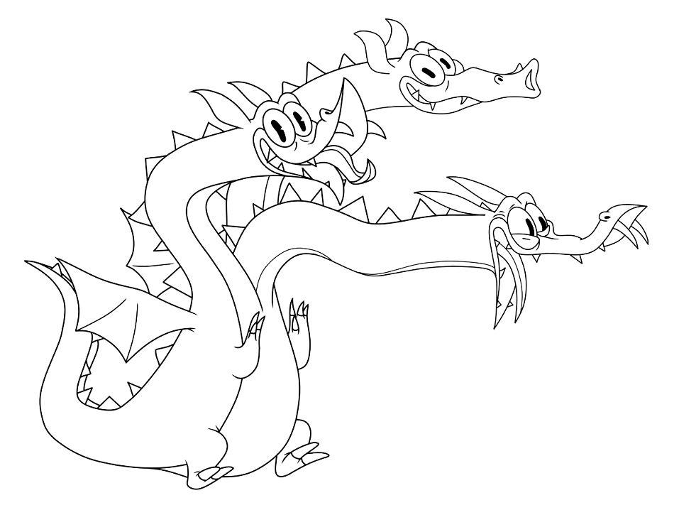 Cuphead Dragon Coloring Page