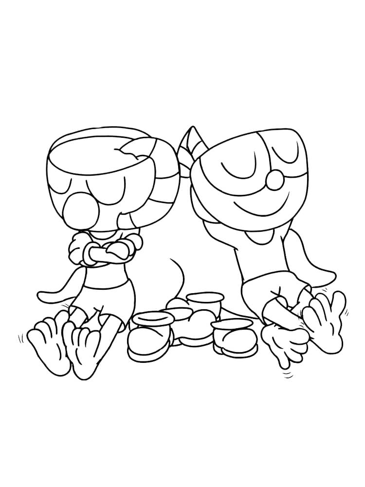 Cuphead Relaxing Coloring Page