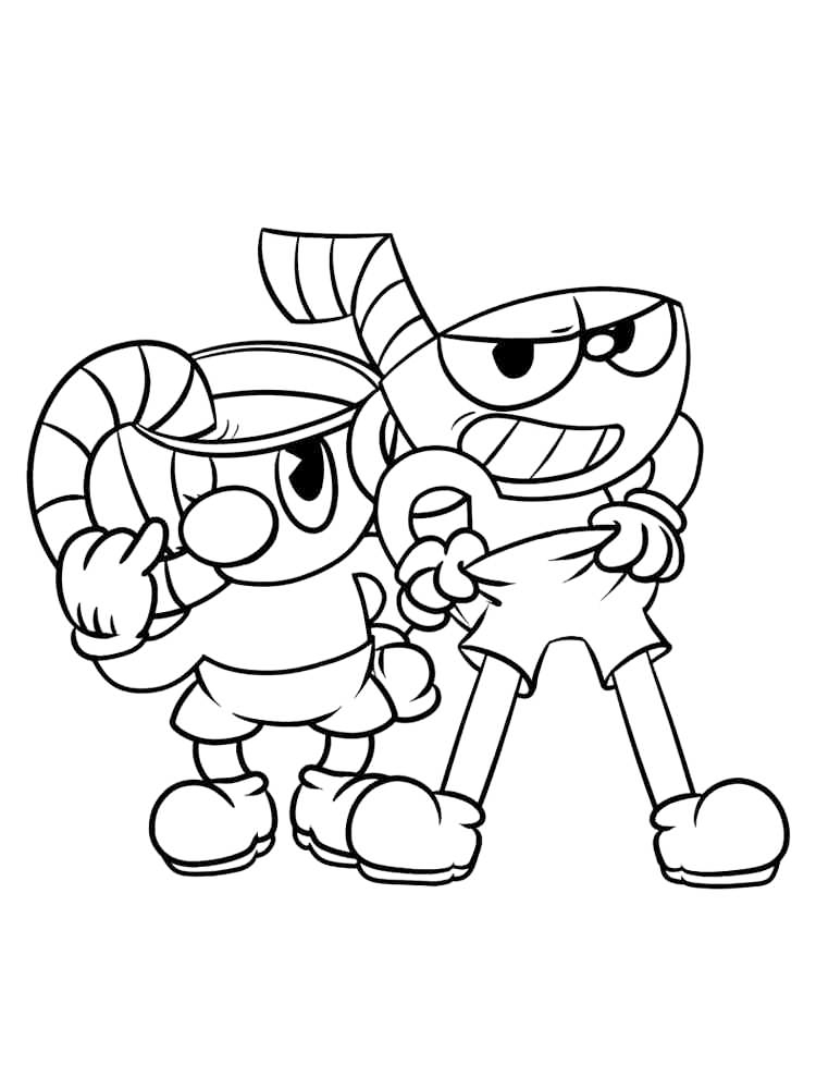 Cuphead And Mugman Coloring Pages